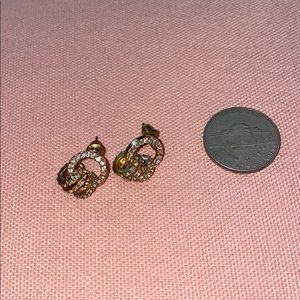 Circle Link Gold & Crystal Earrings